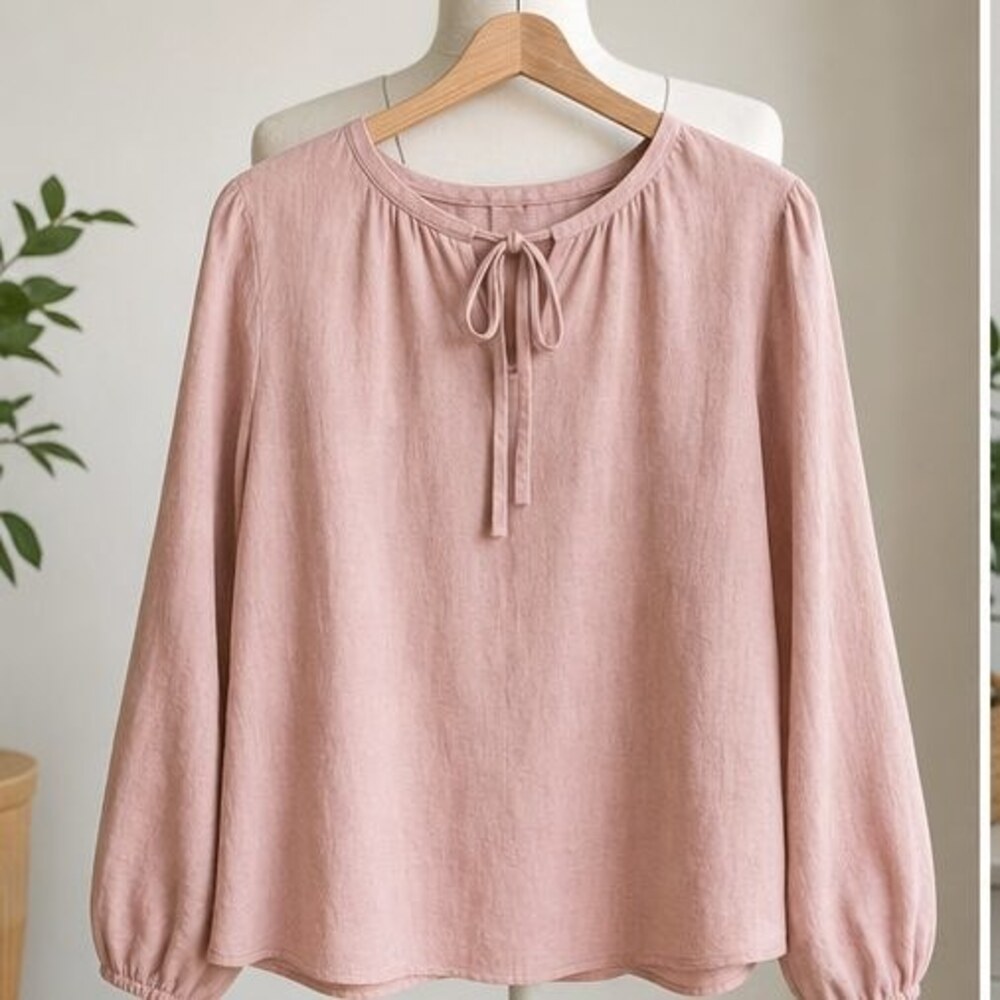 Blush Pleated Blouse